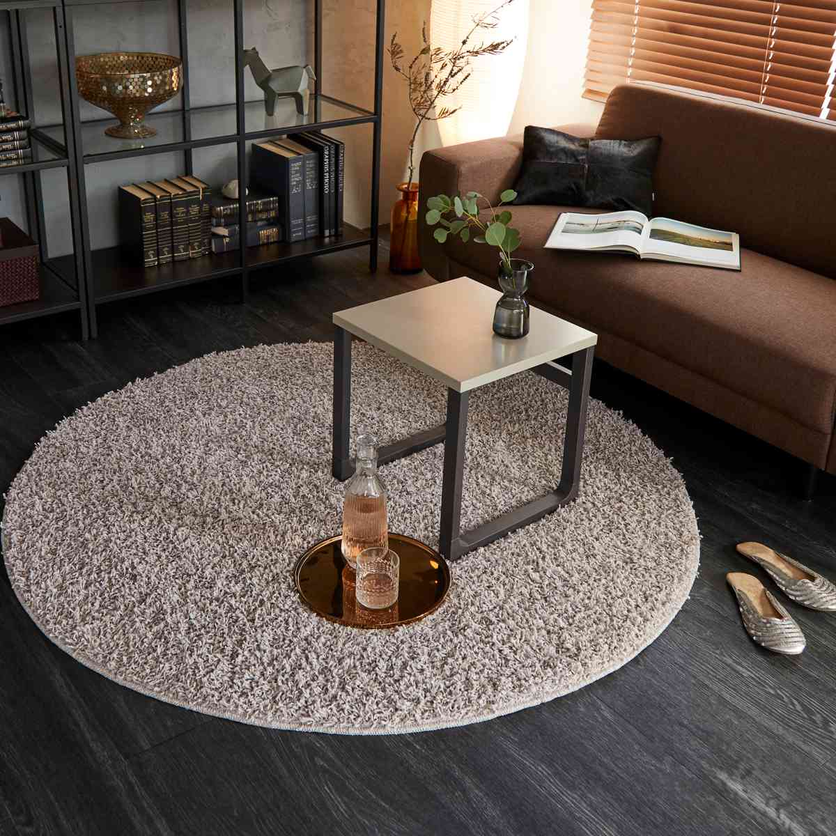 スミノエ ラグ ルーパス 150×150cm 円形 防ダニ アレルブロック