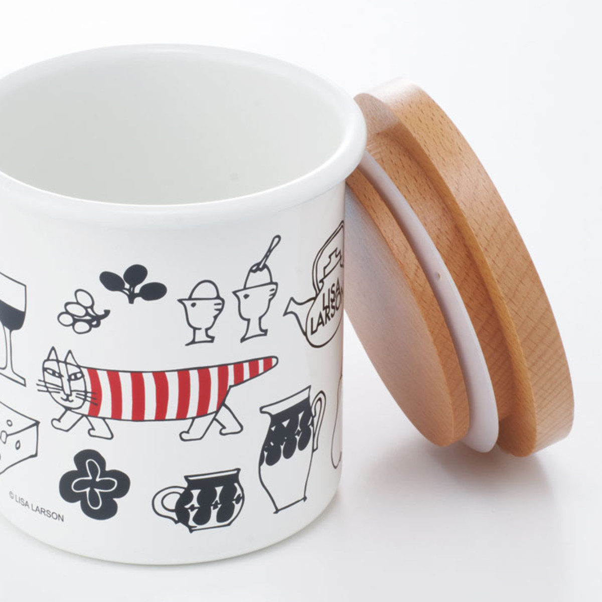 ホーローりんご柄ライス缶&キャニスター2個セット ホーローりんご柄