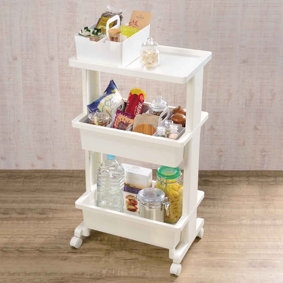 JEJアステージ キッチンワゴン テーブルワゴン 3段 プラス LISE