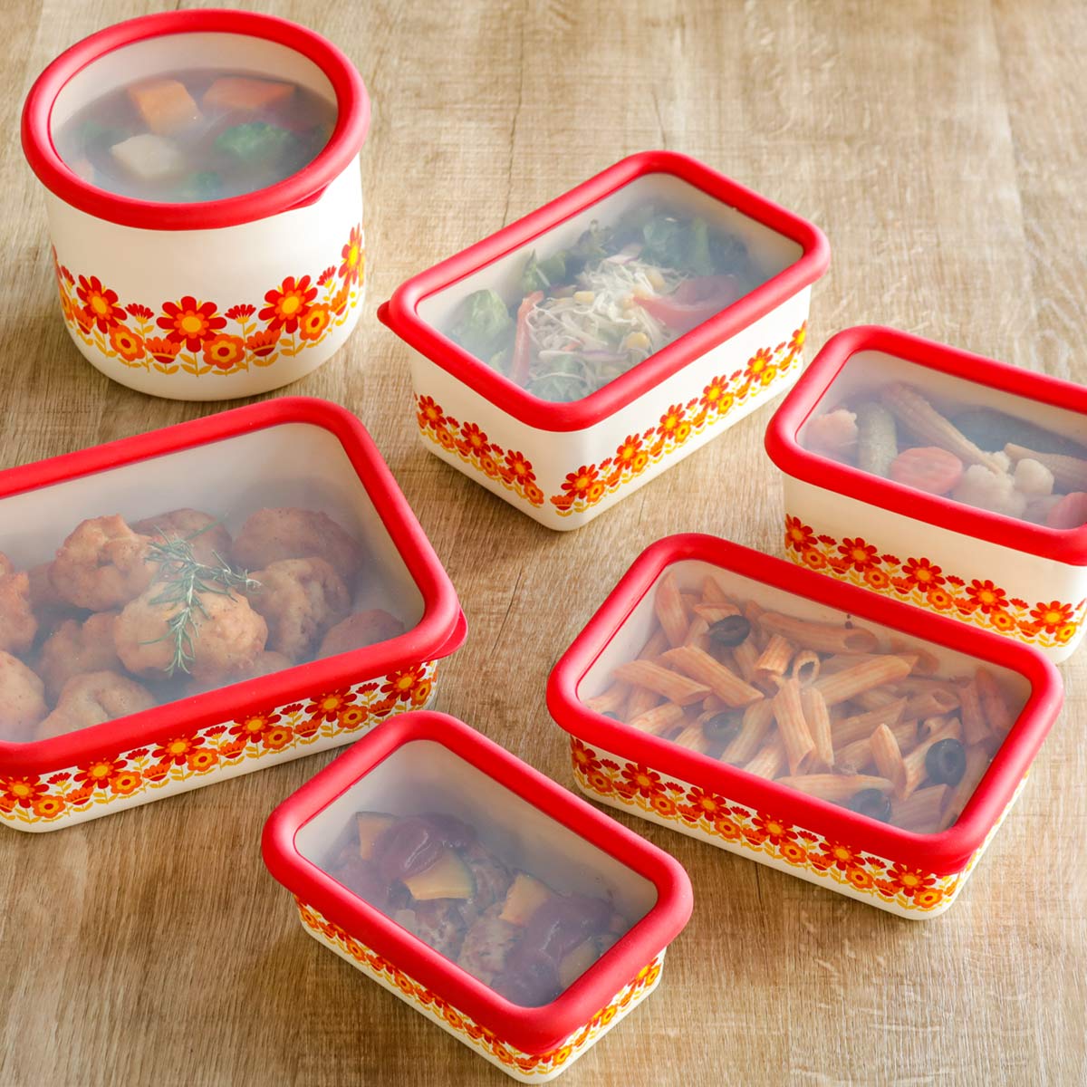 富士ホーロー製HONEY WARE 保存容器 3個セットTY-201 レトロ 富士ホーロー 保存容器 ホーロー ムーミンハウス キューブクック 角型