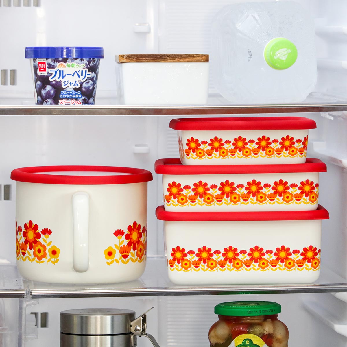 Honey Ware 保存容器 450ml メモリーズ 浅型角容器 S HoneyWere