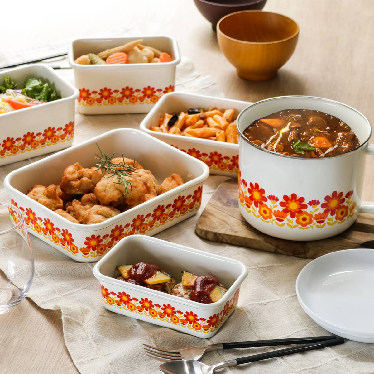 Honey Ware 保存容器 1.35L メモリーズ 浅型角容器 L HoneyWere