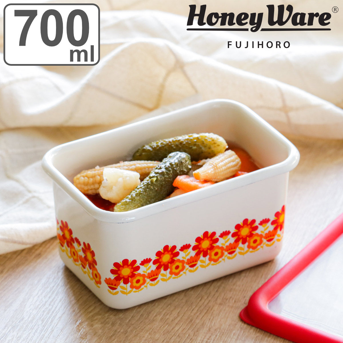 保存容器 700ml メモリーズ 深型角容器 S HoneyWere （ ホーロー 密閉 食洗機対応 オーブン対応 直火OK 冷凍OK ホーロー容器  琺瑯容器 密閉容器 深型 ） : 426223 : リビングート ヤフー店 - 通販 - Yahoo!ショッピング