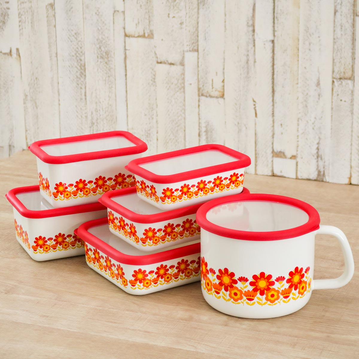 Honey Ware 保存容器 1.6L メモリーズ 14cmストックポット （ ホーロー