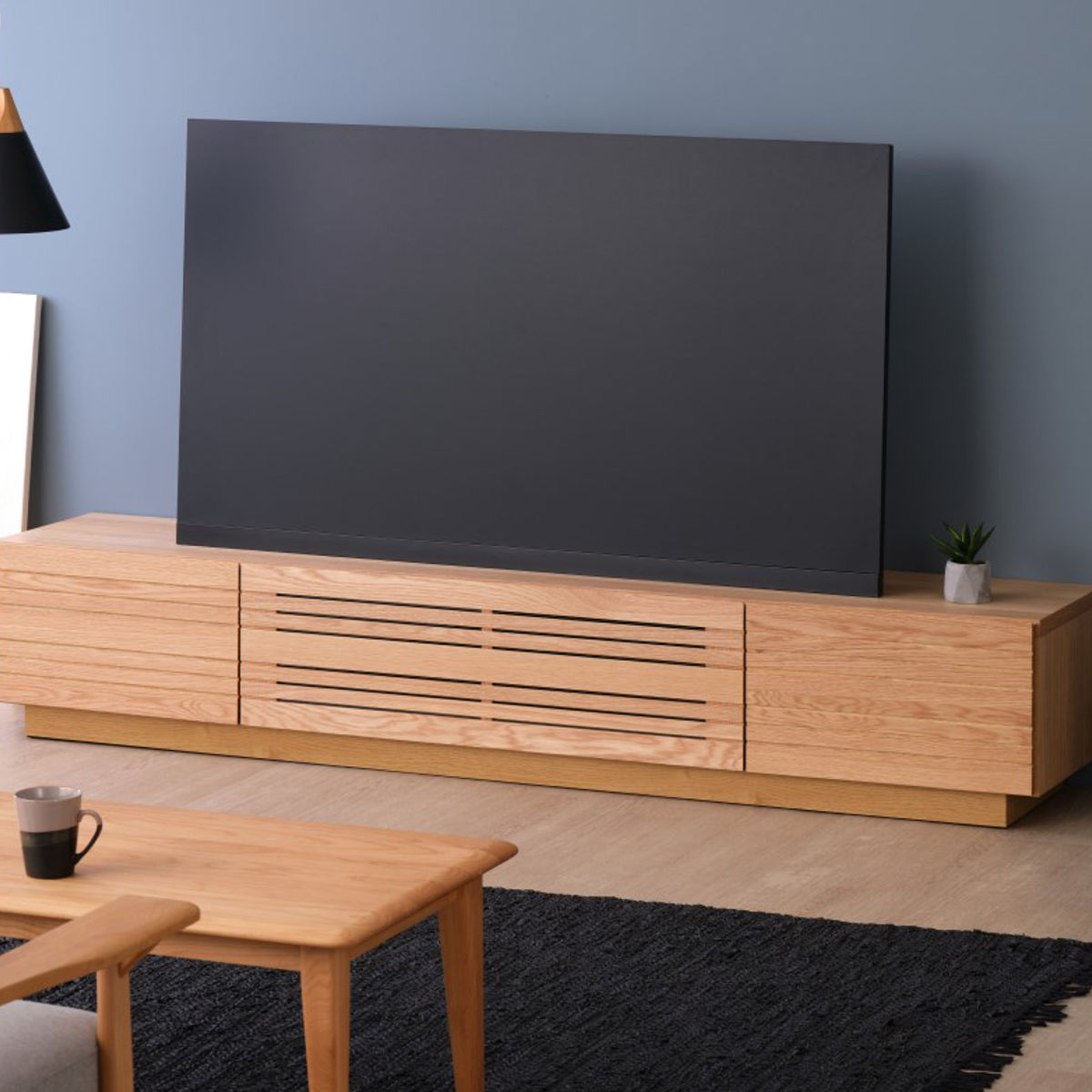 一生紀（ISSEIKI） テレビ台 ローボード 北欧風 ルーバーデザイン 幅
