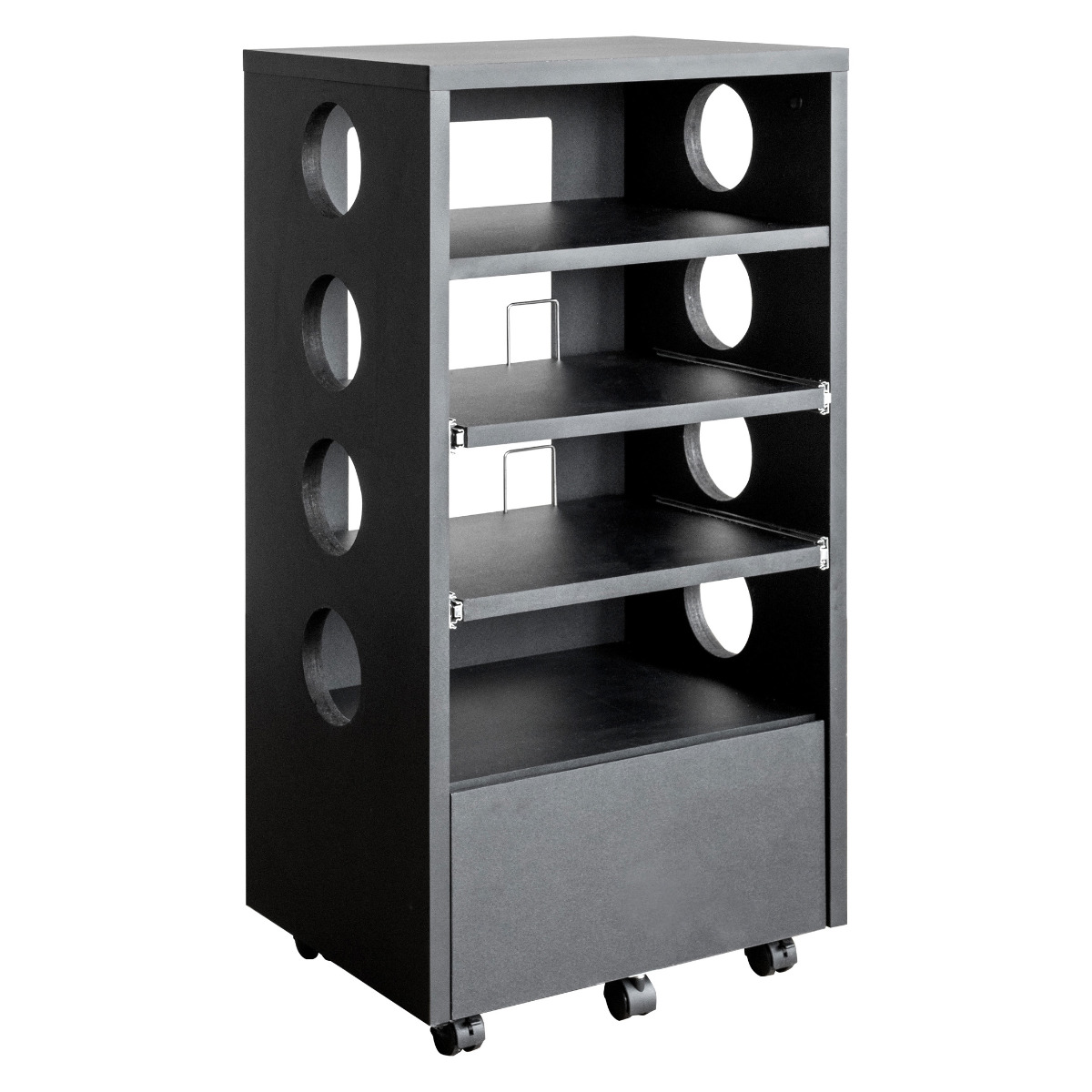 宮武製作所 ゲーム機ラック 横置き スライド棚 キャスター付 REGABO 幅