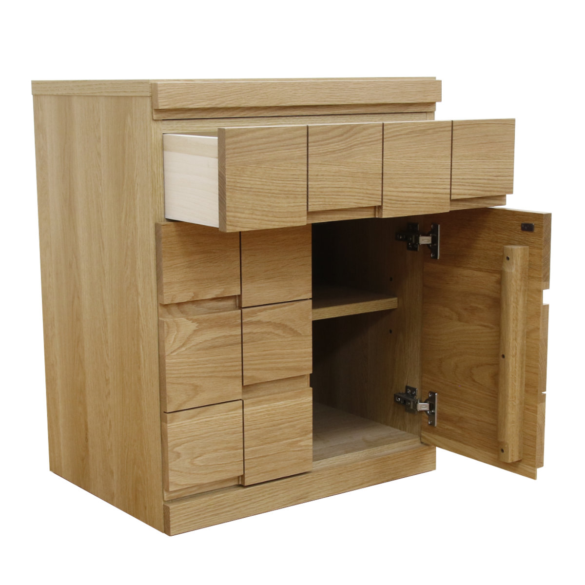 丸田木工 仏壇キャビネット 開き戸 ホワイトオーク 日本製 ARK 約幅