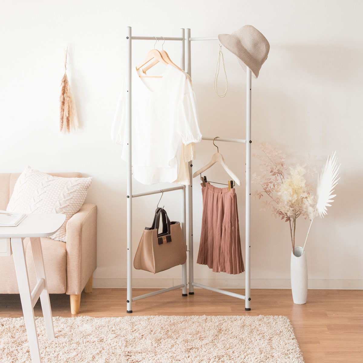 宮武製作所 ハンガーラック ラダーパーテーション スチール 折りたたみ