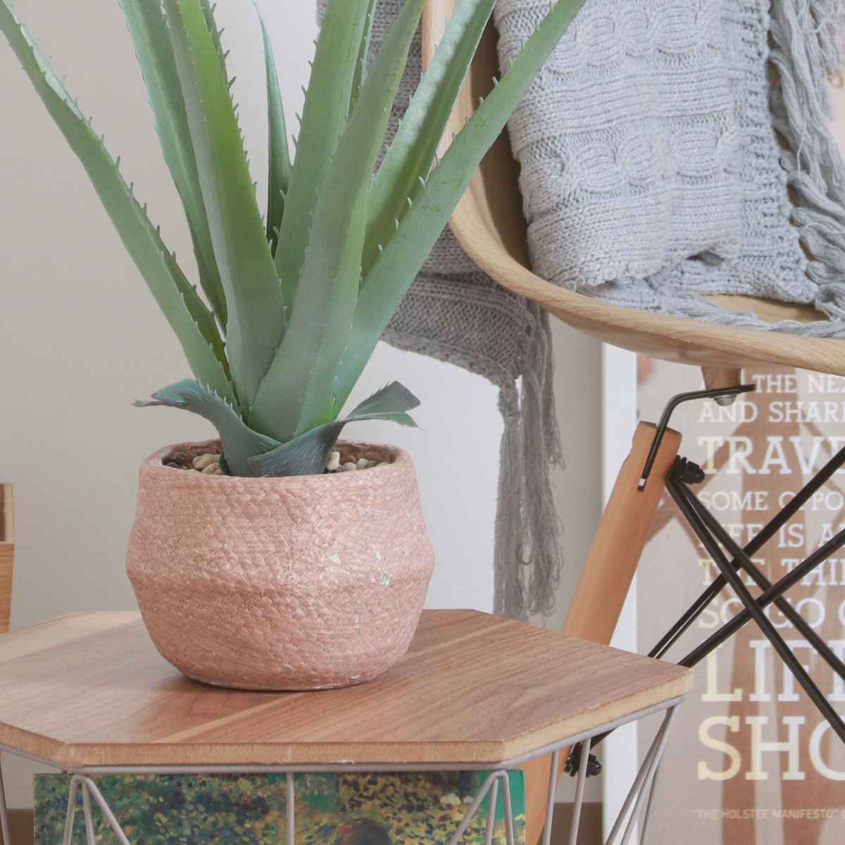 フェイクグリーン 観葉植物 アロエ インテリア ナチュラル フェイク グリーン 不二貿易（Fuji Boeki） フェイクグリーン アロエ 高さ45cm セメント