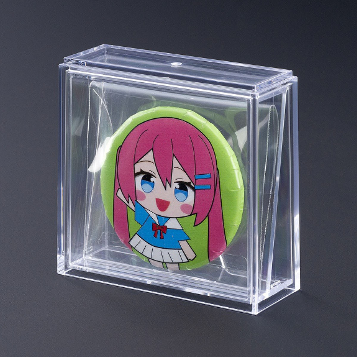 缶バッジディスプレイケース 幅8.1×奥行3.1×高さ7.8cm クリア （ 缶バッチ 缶バッジ 推し 収納ケース 透明 積み重ね バッジ バッチ ディスプレイ 卓上 ） | イノマタ化学 | 08