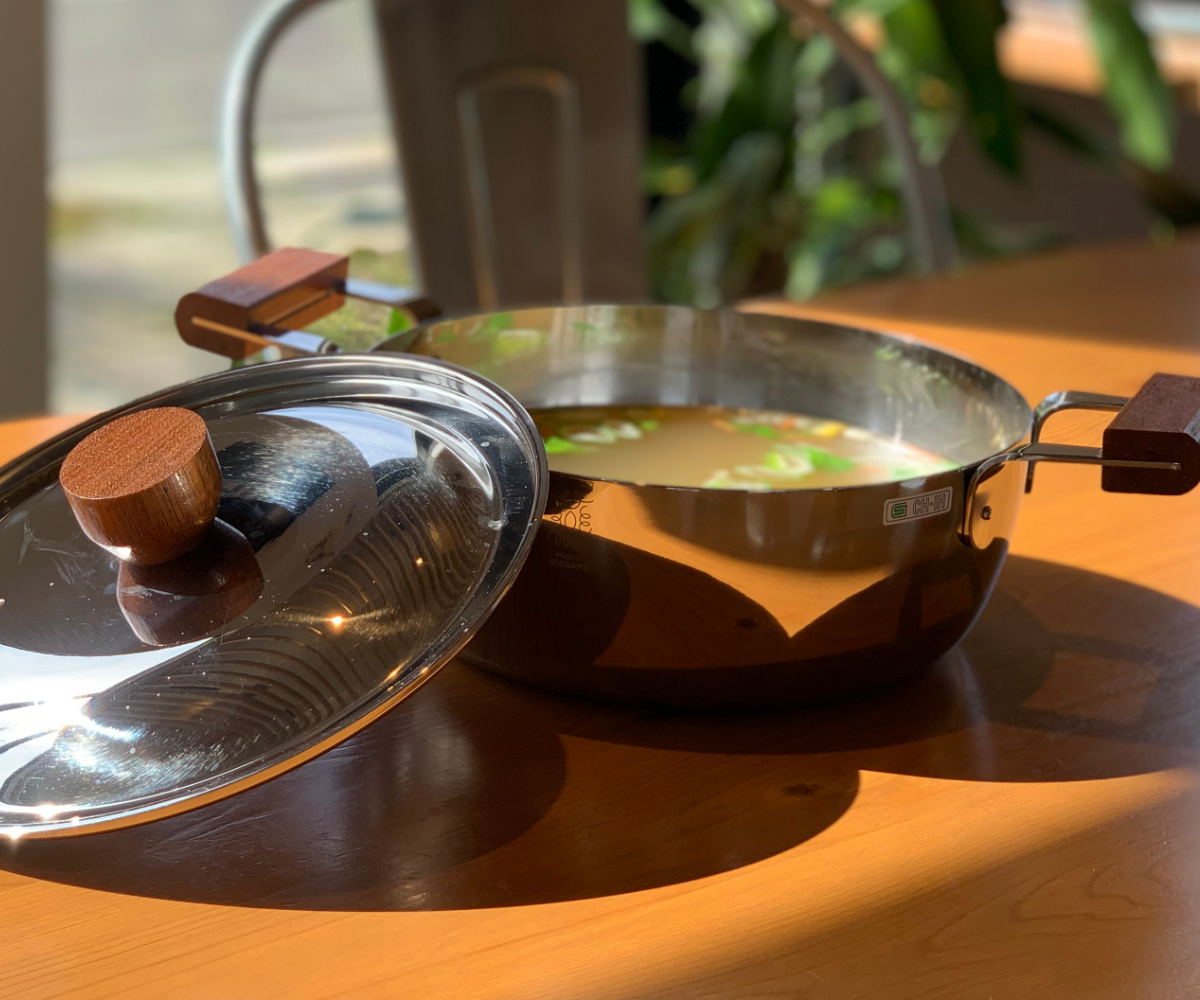 玉虎堂製作所 両手鍋 18cm マット仕様 BENRI鍋 ステンレス製 日本製