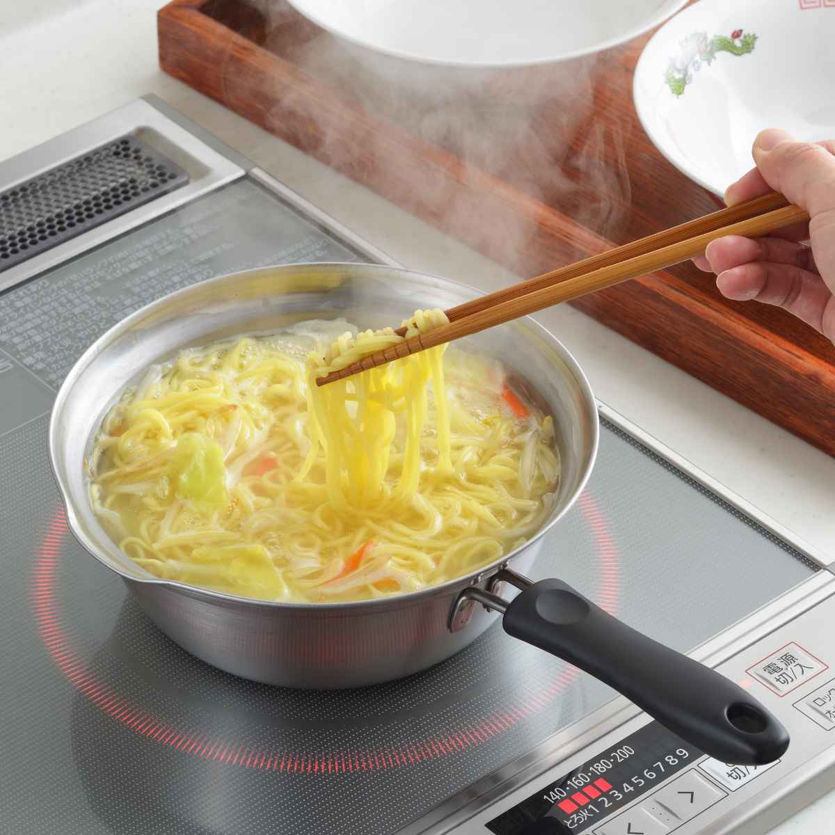 ヨシカワ 片手鍋 18cm IH対応 ラーメン鍋 日本製 （ ガス火対応 なべ