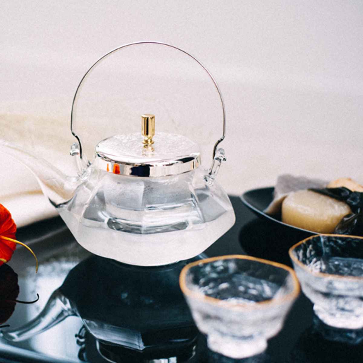 HARIO（ハリオ） 冷酒器 グラス セット 360ml 八角地炉利 耐熱ガラス