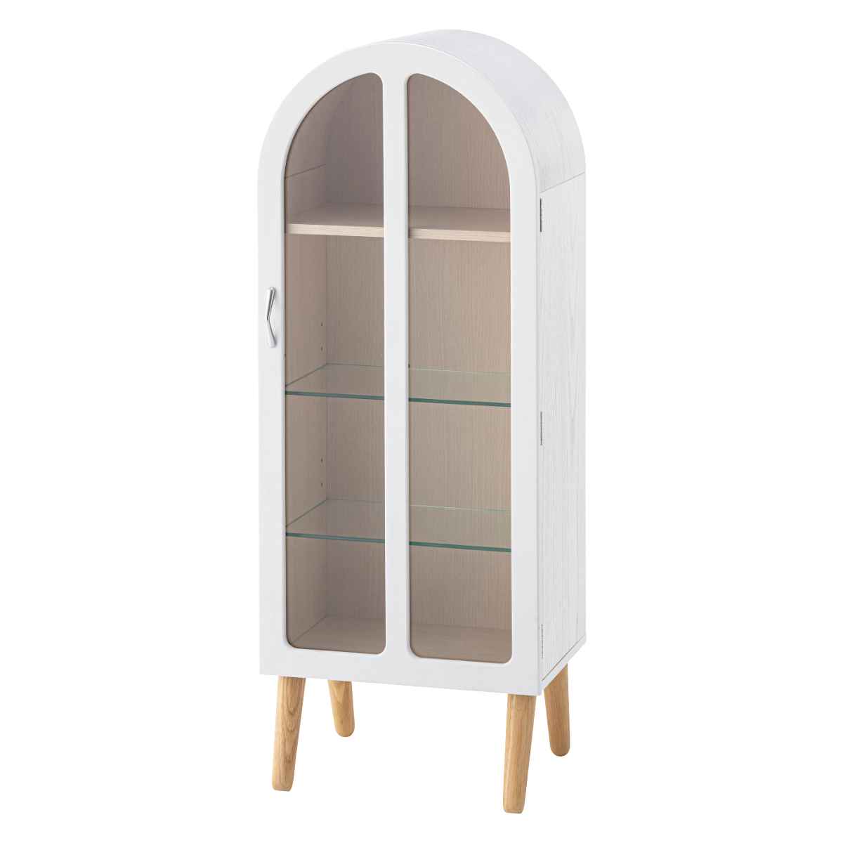 ホワイト ガラス収納棚 3段 【公式通販】