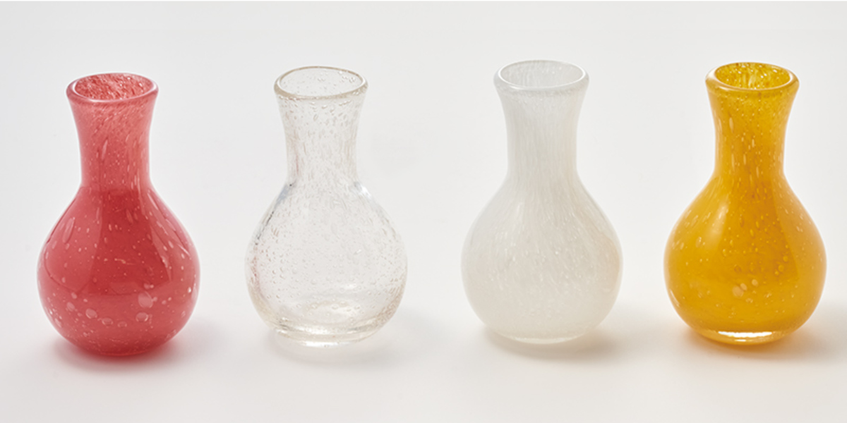 花瓶 DGガラスアクビー ガラス 直径10×高さ16.5cm （ フラワーベース