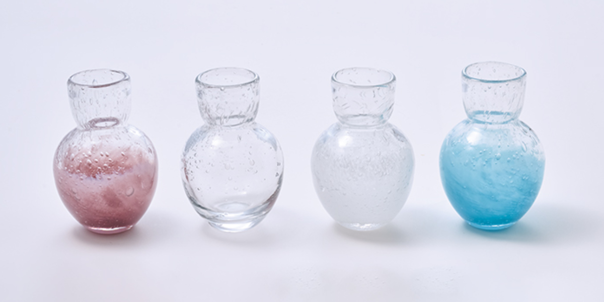 花瓶 DGニキュガラス ガラス 直径9.5×高さ14.5cm （ フラワーベース