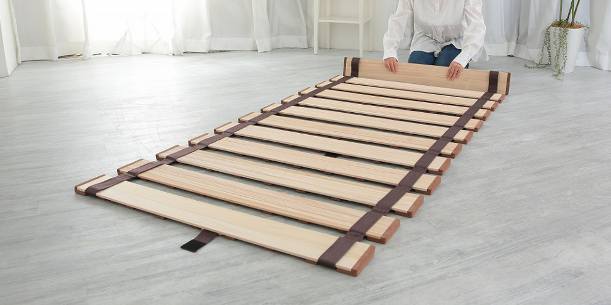 OSMAC すのこベッド ロール式 セミシングル 薄型軽量 天然木 （ スノコ