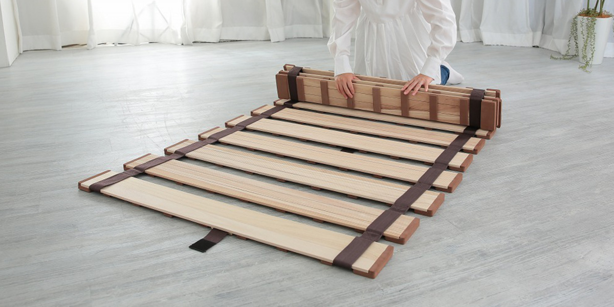 OSMAC すのこベッド ロール式 セミシングル 薄型軽量 天然木 （ スノコ