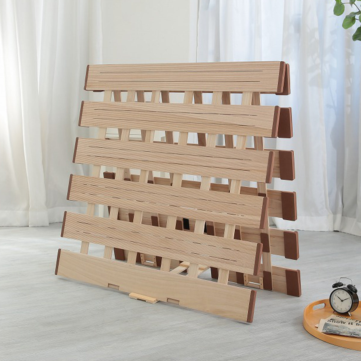 OSMAC すのこベッド 2つ折れ式 セミシングル 薄型軽量 天然木