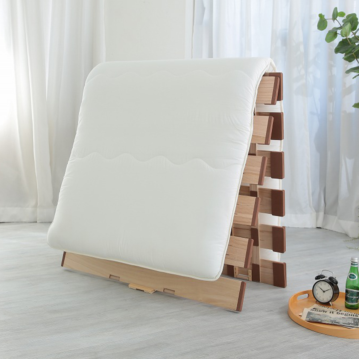 OSMAC すのこベッド 2つ折れ式 セミシングル 薄型軽量 天然木