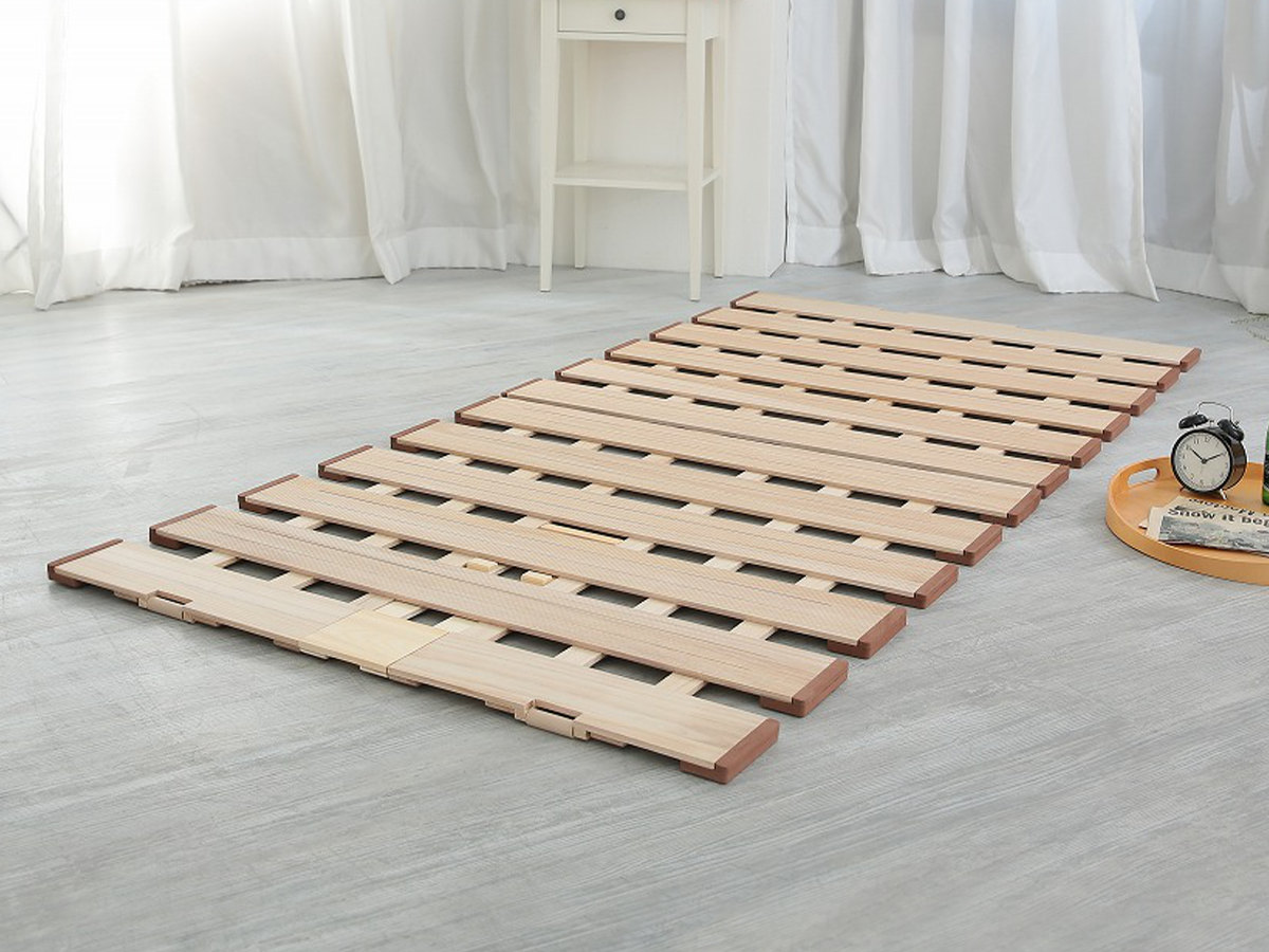 OSMAC すのこベッド 2つ折れ式 セミシングル 薄型軽量 天然木