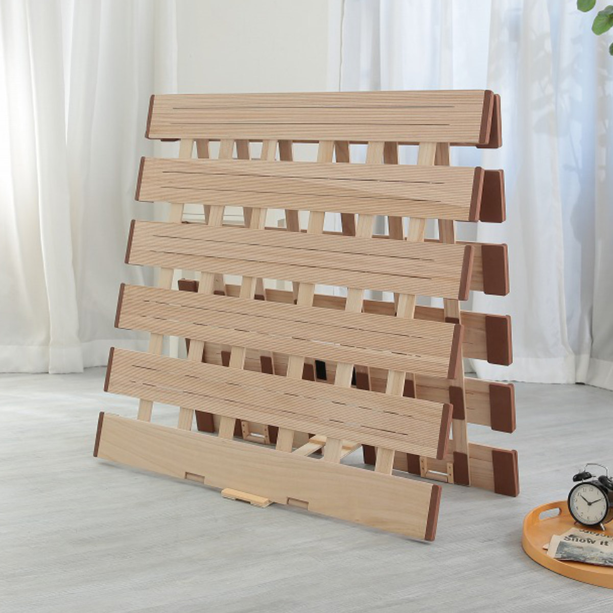 OSMAC すのこベッド 2つ折れ式 セミシングル 薄型軽量 天然木