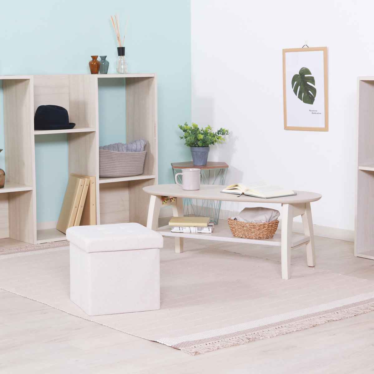 不二貿易（Fuji Boeki） スツール 座面高30cm 収納 折りたたみ ウール