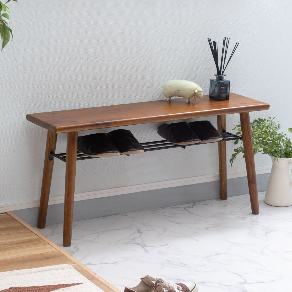 東谷 ベンチ 幅95cm 玄関 天然木 （ ダイニングベンチ 椅子 いす