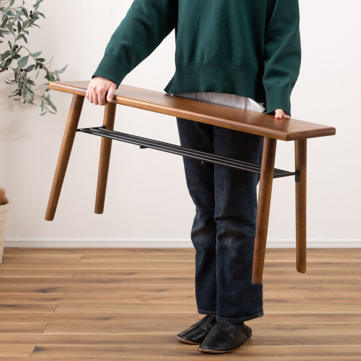 東谷 ベンチ 幅95cm 玄関 天然木 （ ダイニングベンチ 椅子 いす