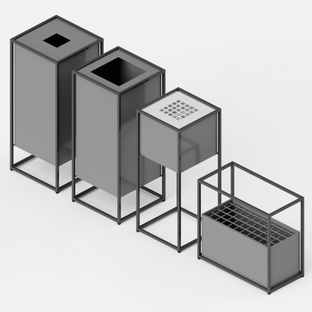 業務用 スタンド灰皿（屋内・屋外共用）/ ステンレス製　2台セット 灰皿スタンド 屋内用 2L 業務用 囲シリーズ （ 法人限定 スタンド灰皿