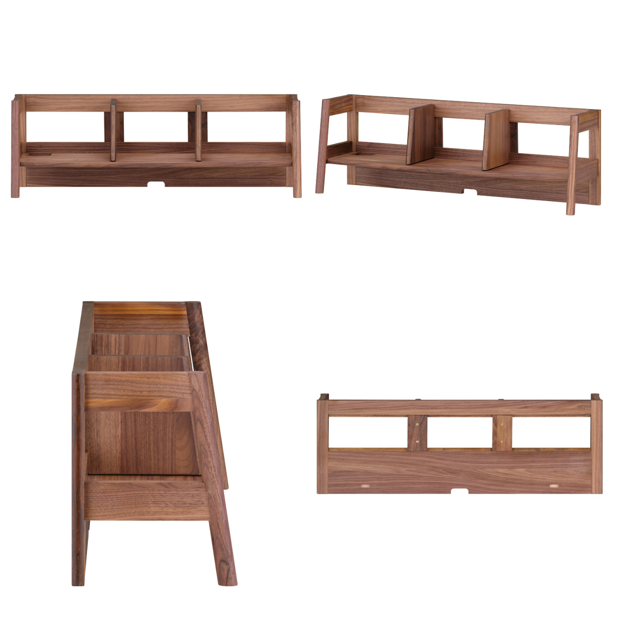 一生紀（ISSEIKI） 上棚 学習机用 幅100cm 木製 QUADO （ 机上 収納