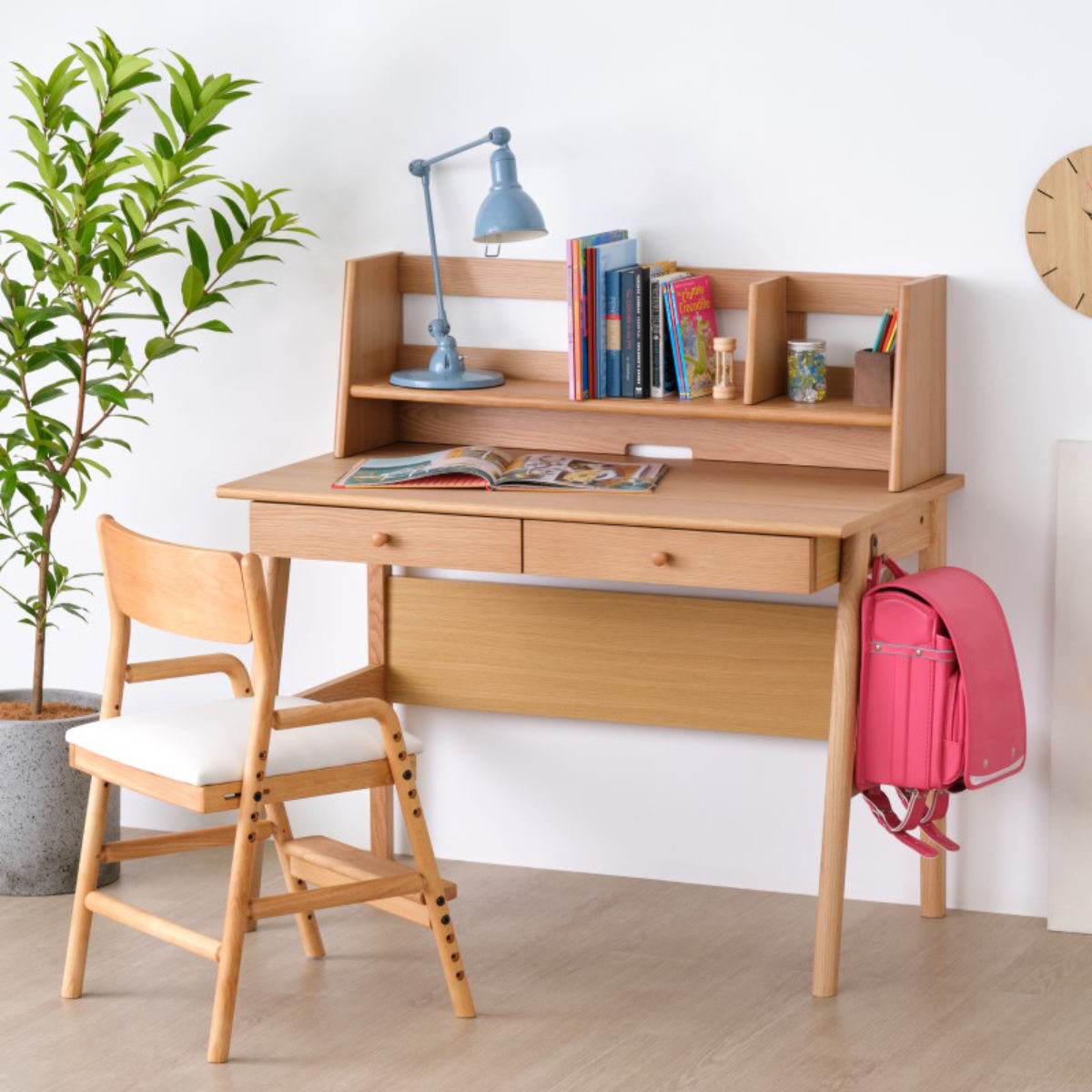 一生紀（ISSEIKI） 学習机 幅105cm シンプル 木製 RESCO （ 学習デスク