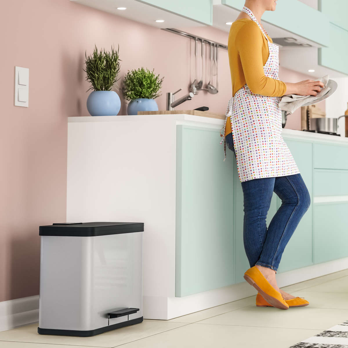 Hailo（ハイロ） ゴミ箱 9L×3 ペダルビン エコ トリオ 27 ステンレス