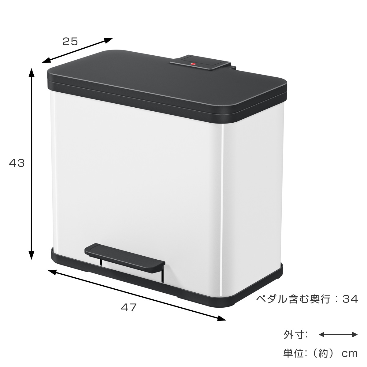 Hailo（ハイロ） ゴミ箱 9L×3 ペダルビン エコ トリオ 27 （ ごみ箱 