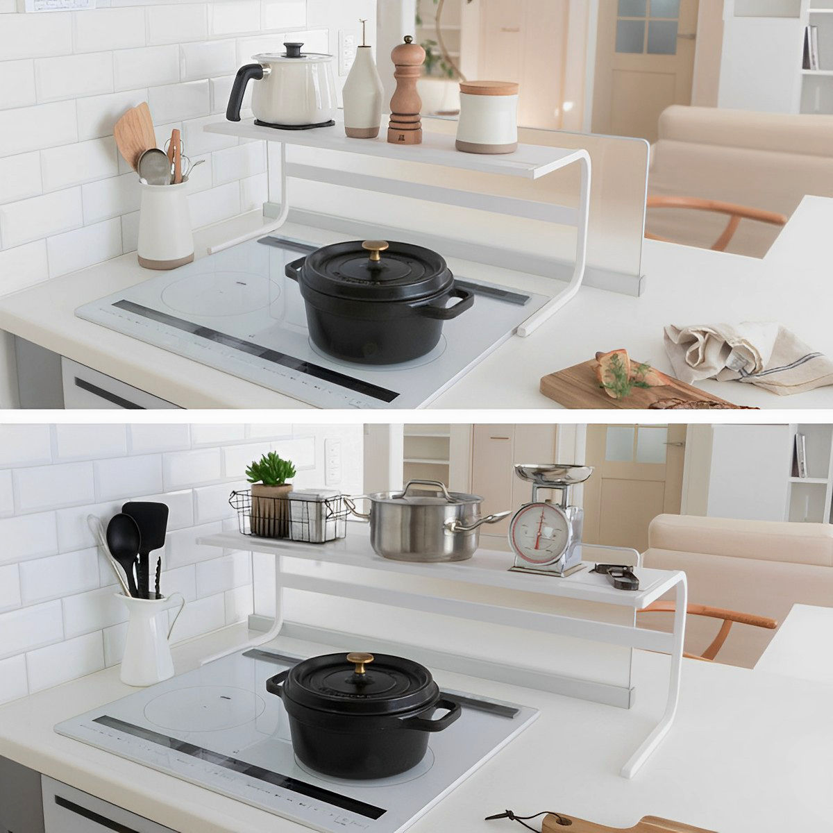 コンロ奥ラック キッチンアシストラック 幅65cm （ コンロラック