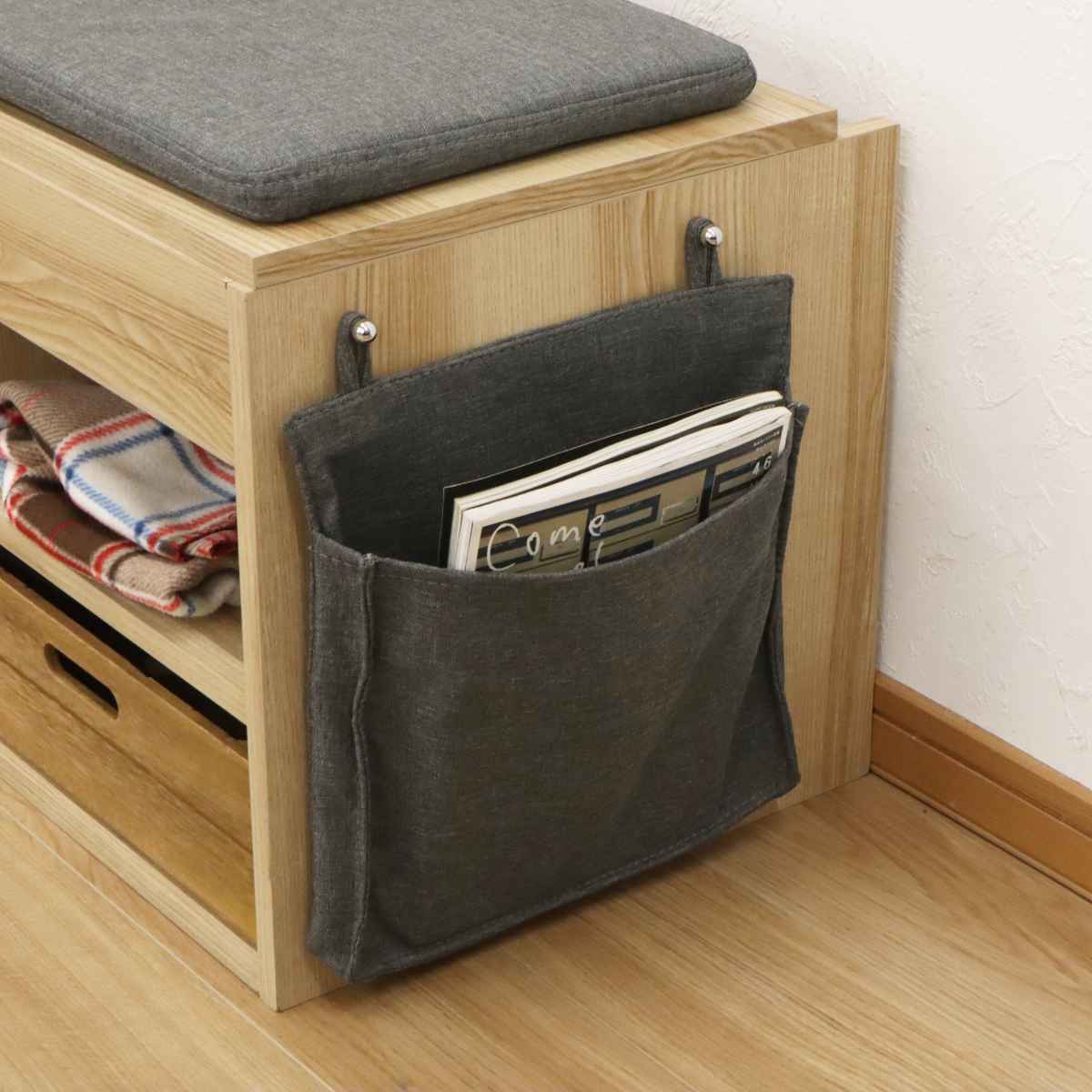 エイ・アイ・エス ベンチラック 2段2列 北欧風 座面収納 幅125cm