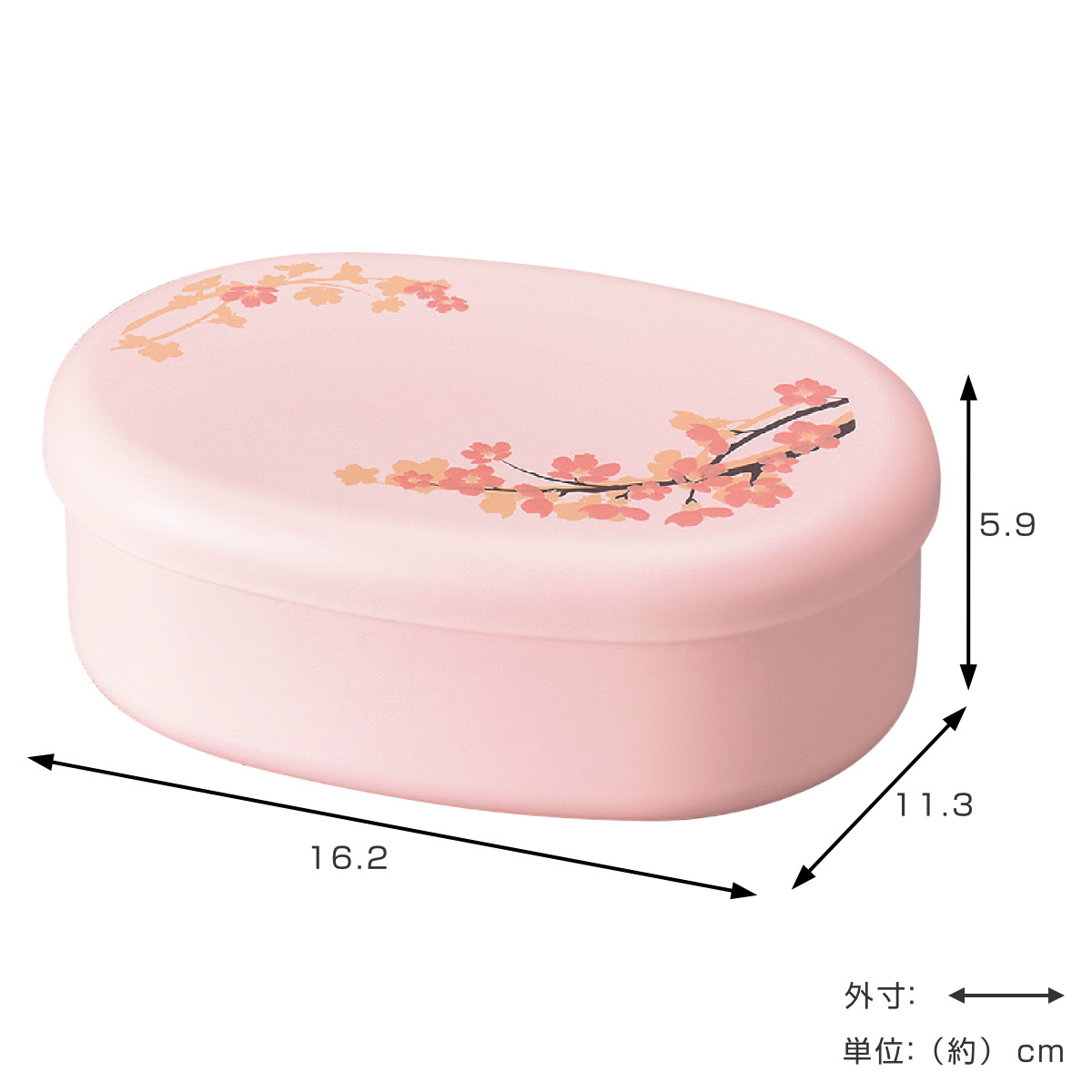 HAKOYA お弁当箱 小判一段弁当 SAKURA 1段480ml （ 弁当箱 ランチ