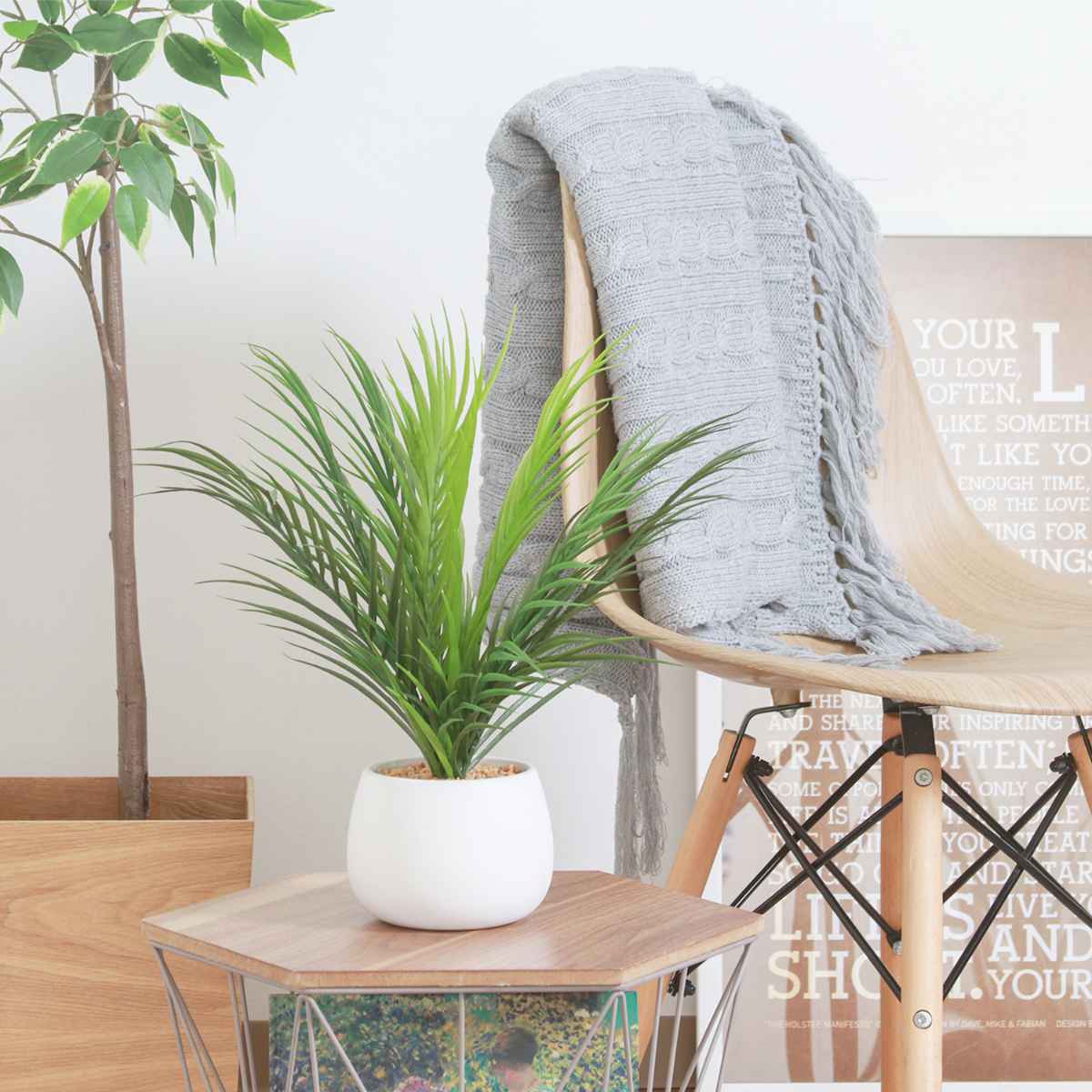 フェイクグリーン　人工ヤシ　２本セット ヤシ 観葉植物 屋外用 人気 おしゃれ インテリアグリーン