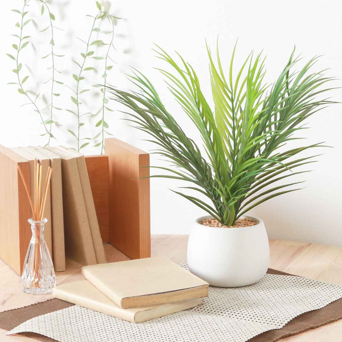 不二貿易（Fuji Boeki） フェイクグリーン ヤシ 高さ36cm セラミック