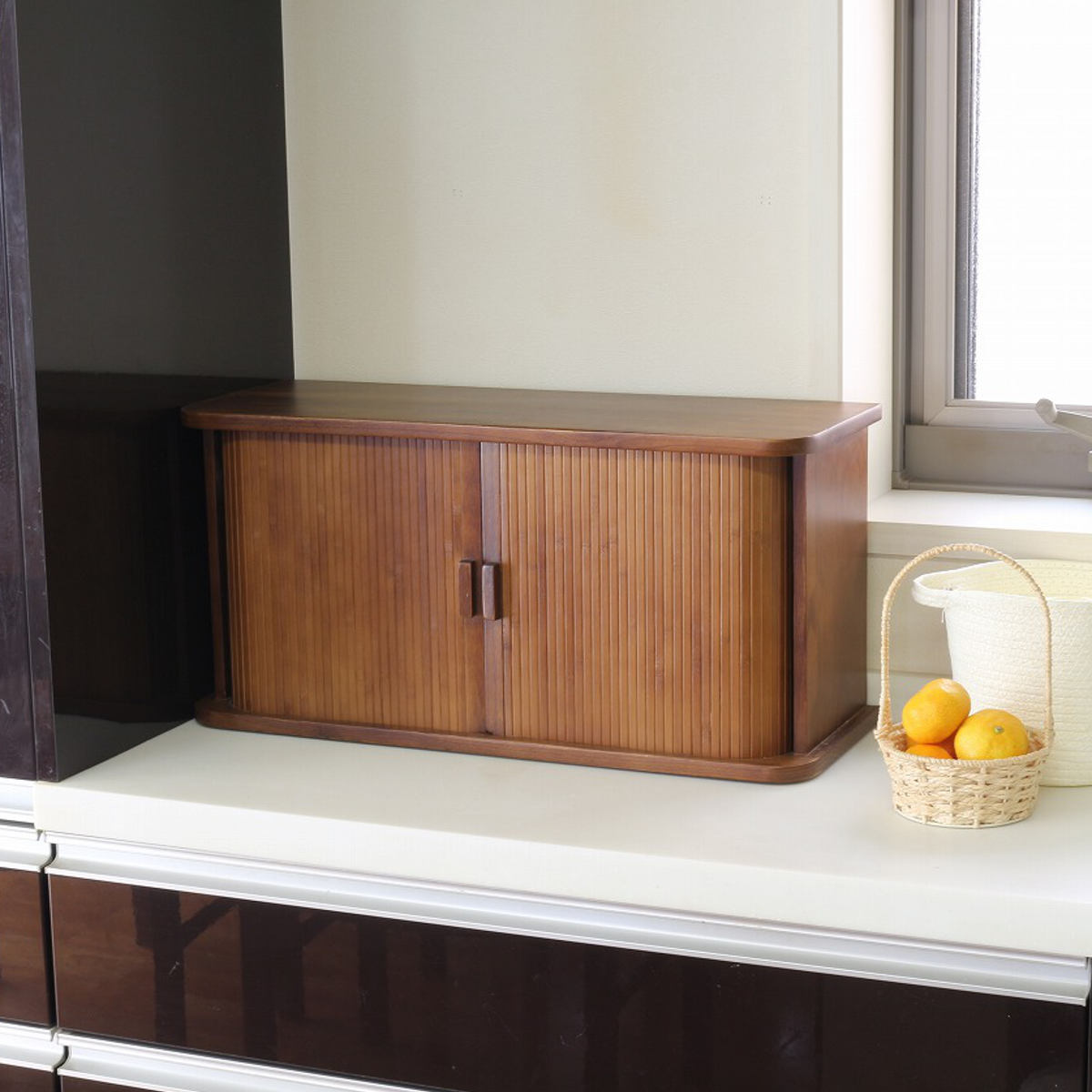 OSMAC カウンター上収納 ジャバラ扉式カウンター上収納庫 幅60cm