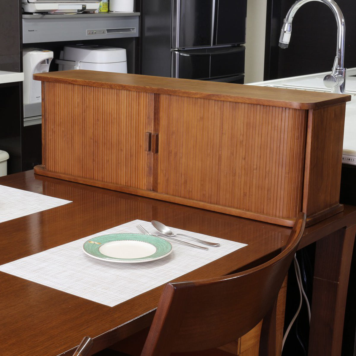 OSMAC カウンター上収納 ジャバラ扉式カウンター上収納庫 幅90cm