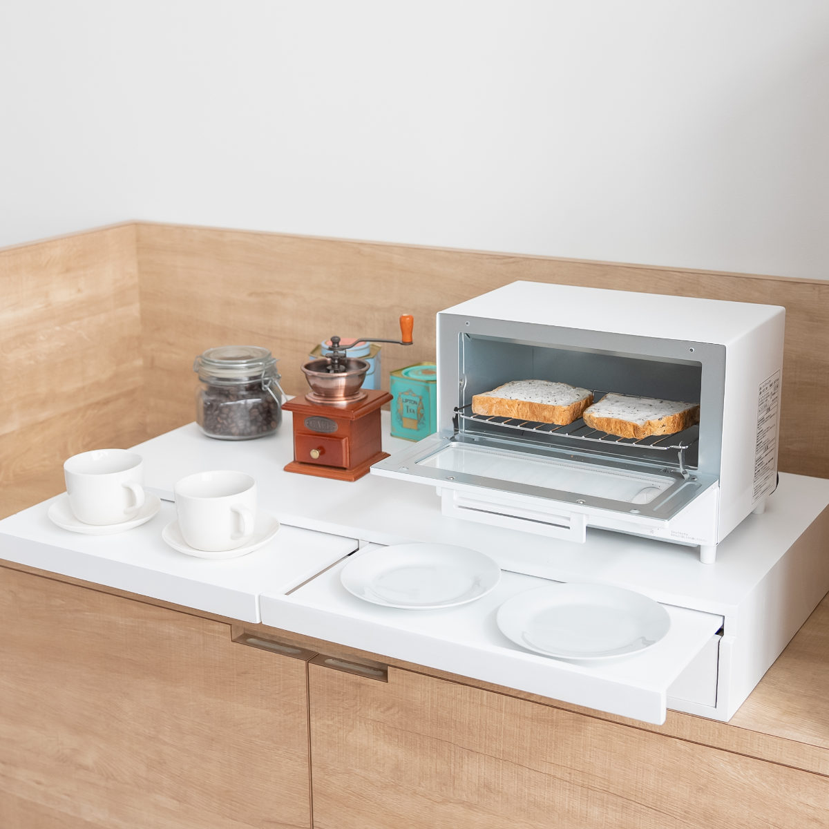 OSMAC レンジラック 家電下スライドテーブル 幅80cm （ レンジ下ラック