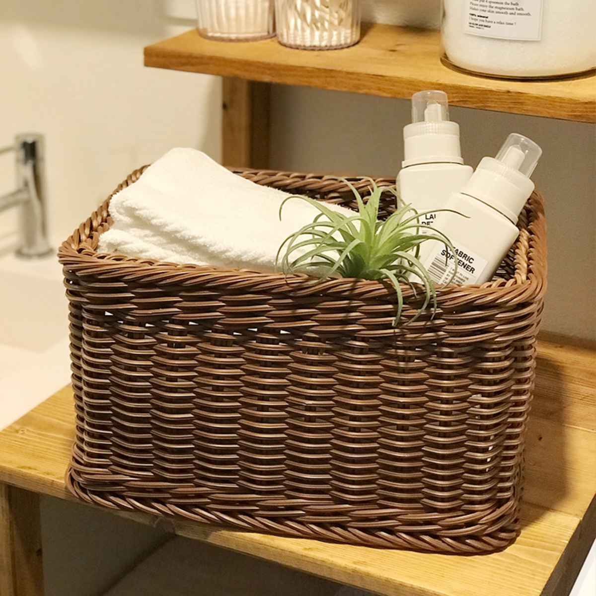 さえら　かご バスケット KLEANE 抗菌 ストレージかご S （ かご 手編み 収納 カゴ