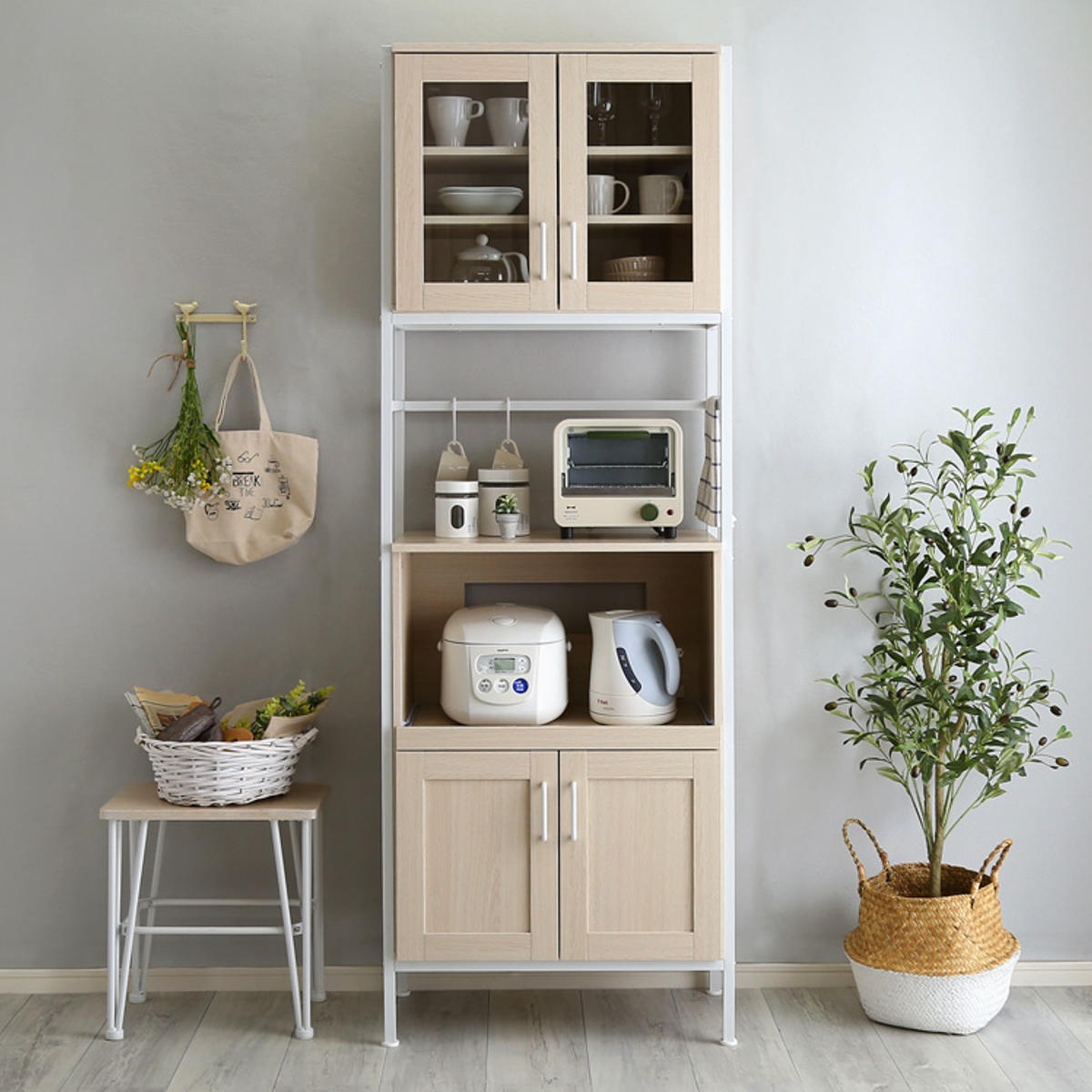 ホームテイスト(HOME taste) 食器棚 幅64cm レンジラック ホームテイスト(HOME taste) 食器棚 幅64cm レンジラック