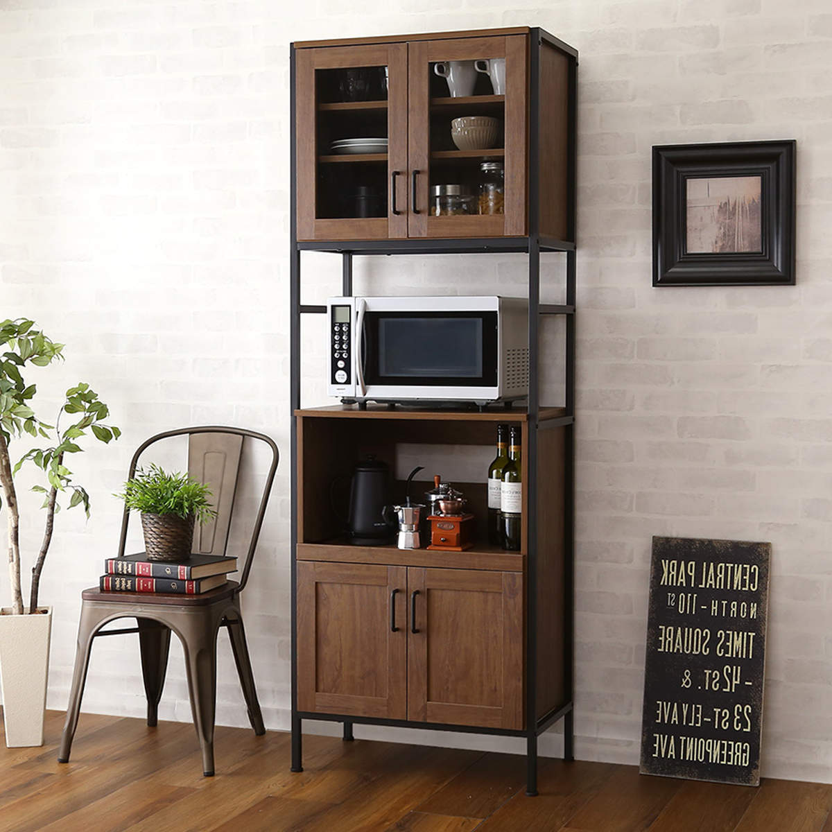 ホームテイスト（HOME taste） 食器棚 幅64cm レンジラック