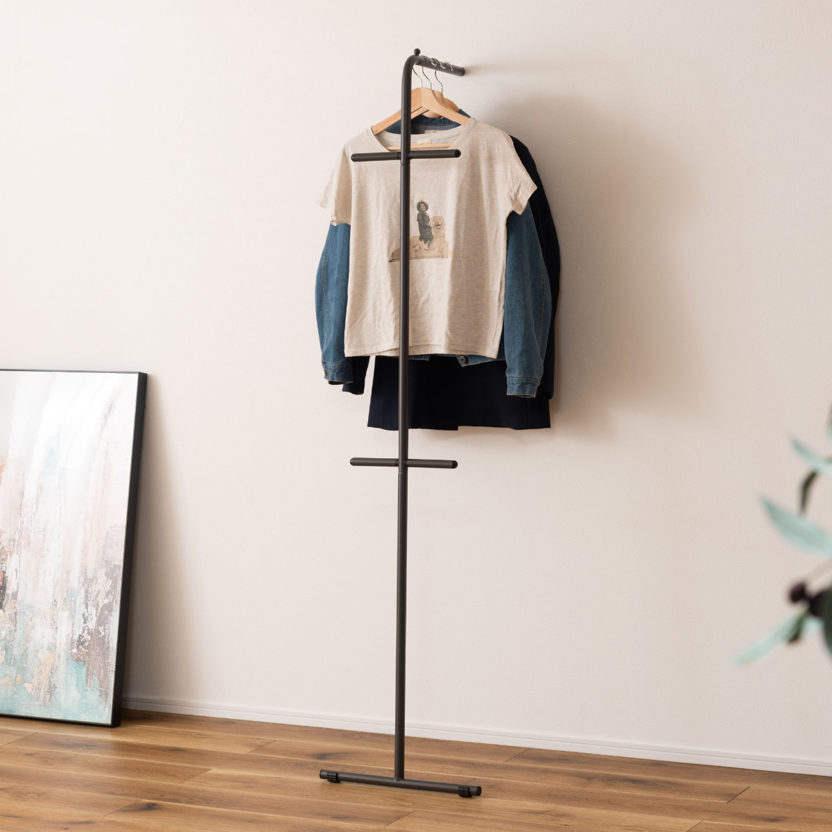 ハンガーラック 幅40.5×奥行35.5×高さ167.5cm スチール （ ポール