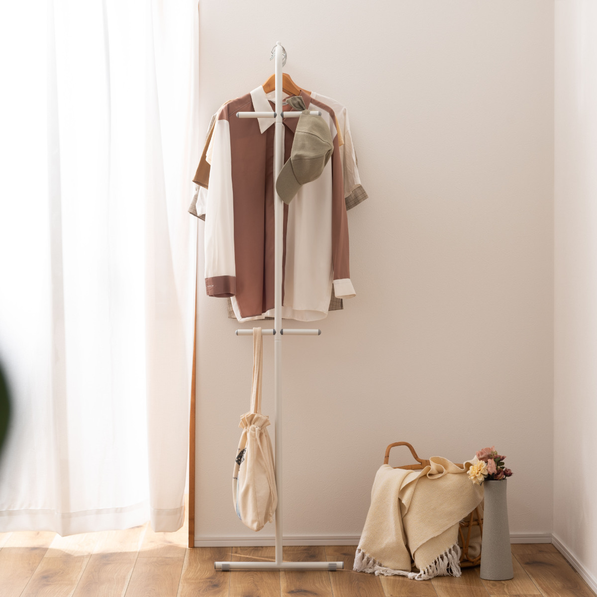 ハンガーラック 幅40.5×奥行35.5×高さ167.5cm スチール （ ポール