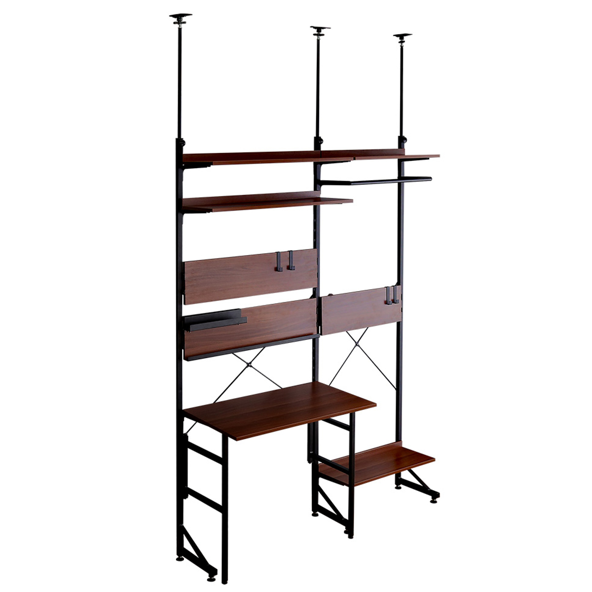 ホームテイスト（HOME taste） 突っ張りラック 棚板3枚 折りたたみ