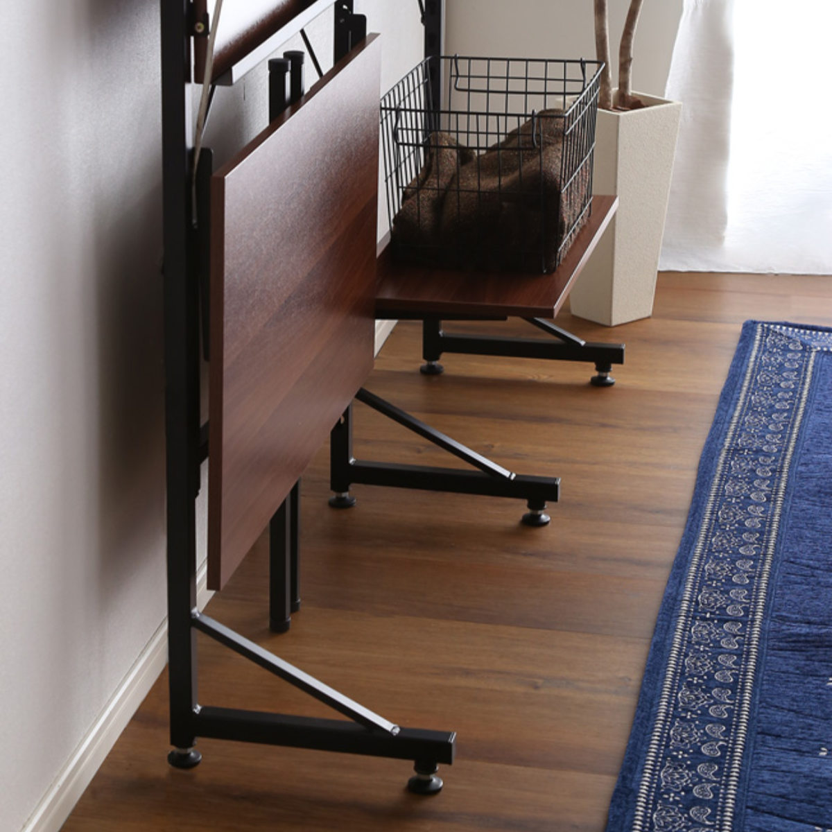 ホームテイスト（HOME taste） 突っ張りラック 棚板3枚 折りたたみ