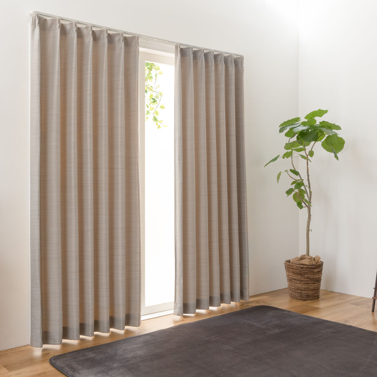 ユニベール（UNIVERS） 遮光カーテン 3級遮光 100cm×105〜240cm 形状